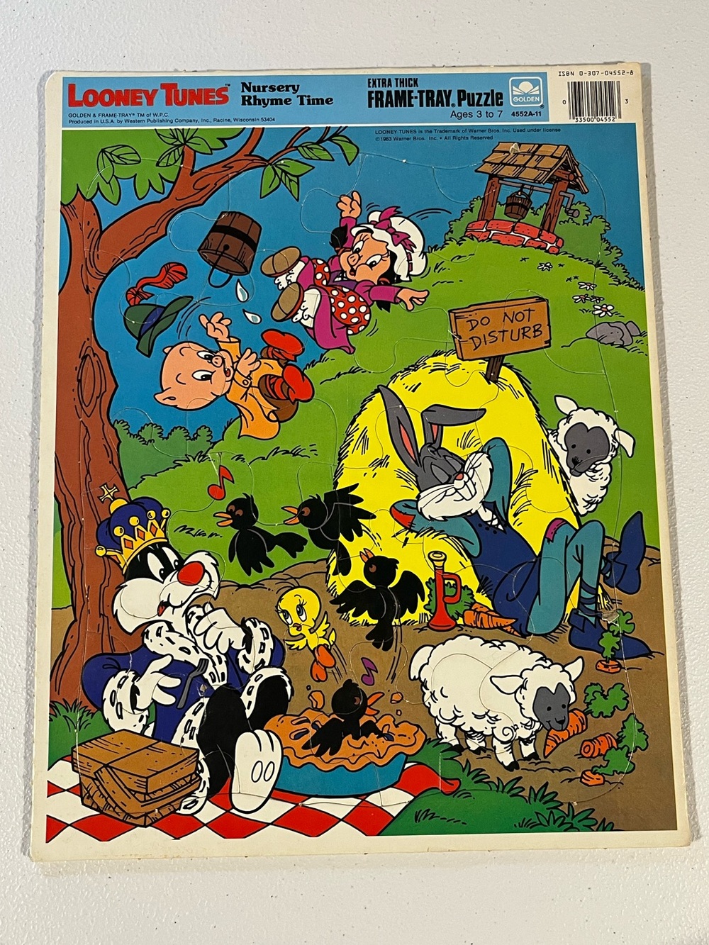 Vintage 1983 Loony Tunes Golden Book Frame Tray Puzzle